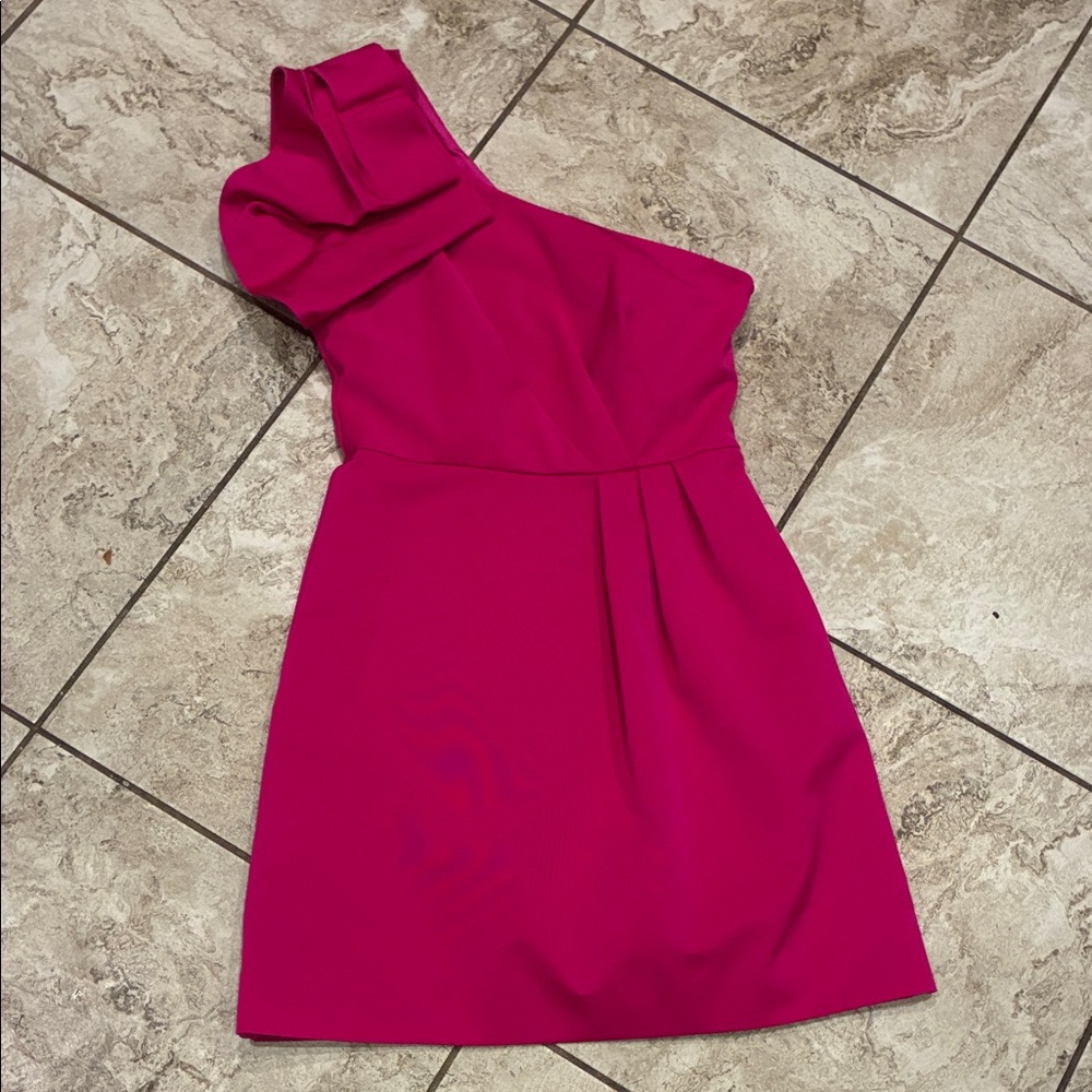 Lelarose Elegant Pink One-Shoulder Dress